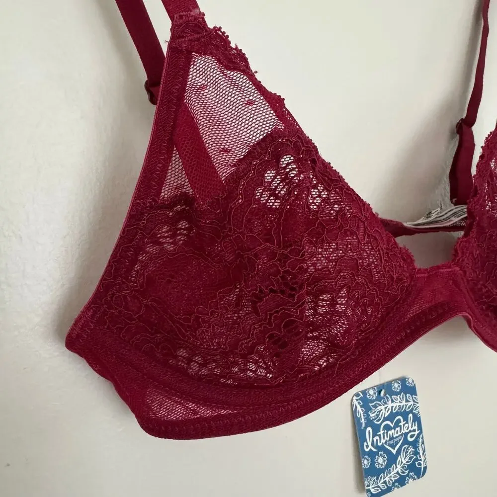 Free People Lace Triangle Bra is Berry Wine